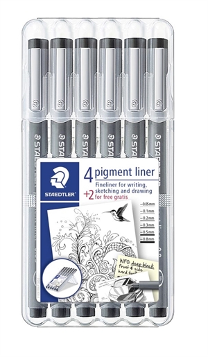 Staedtler Fineliner Pigment Liner Sortimentspackung (6)
